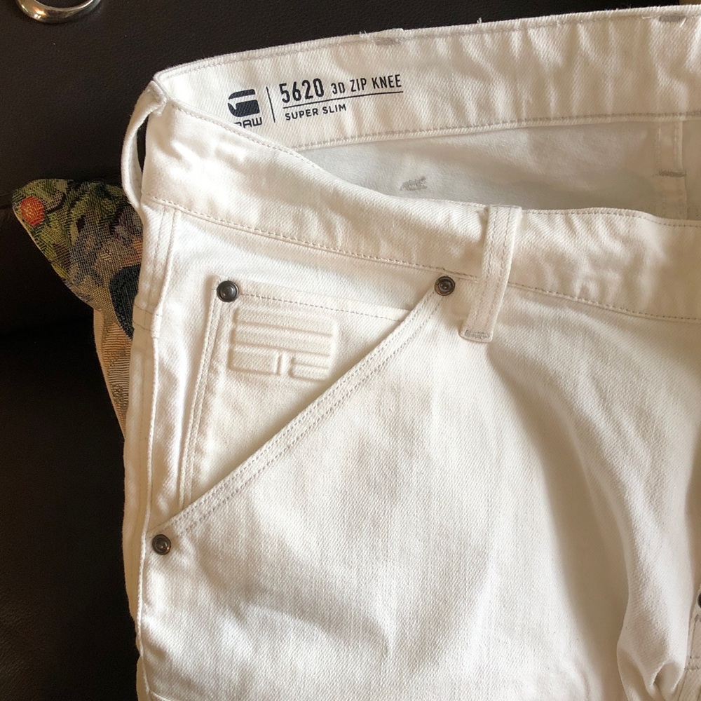 G-Star Super Slim 5620 Men's White Jeans
